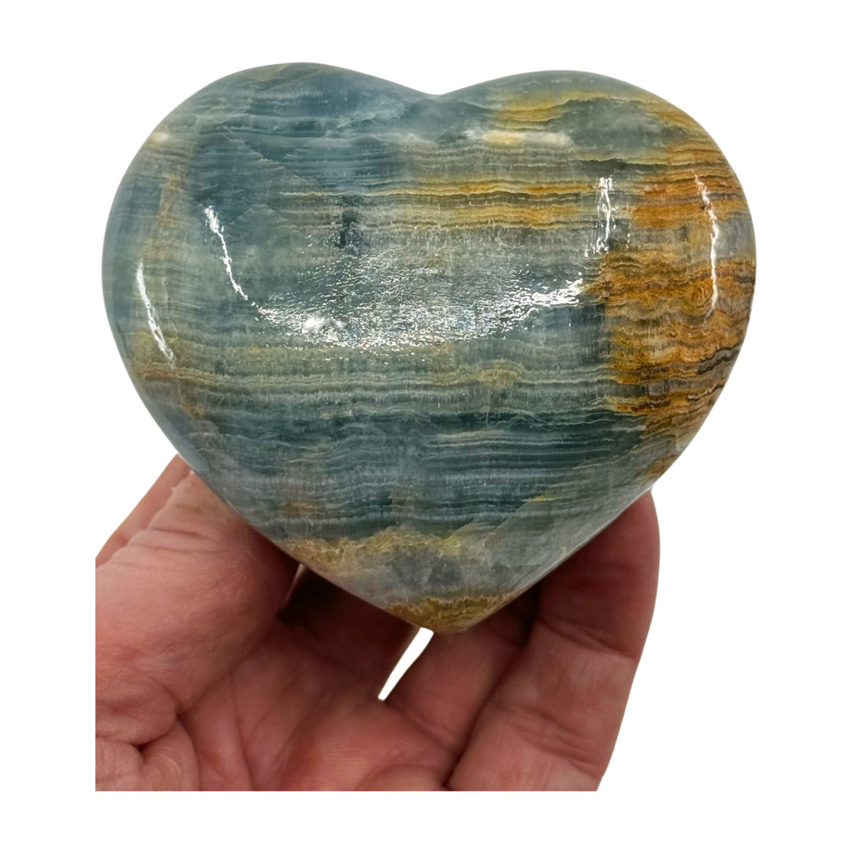 Blue Onyx Heart - Peace. Happiness.