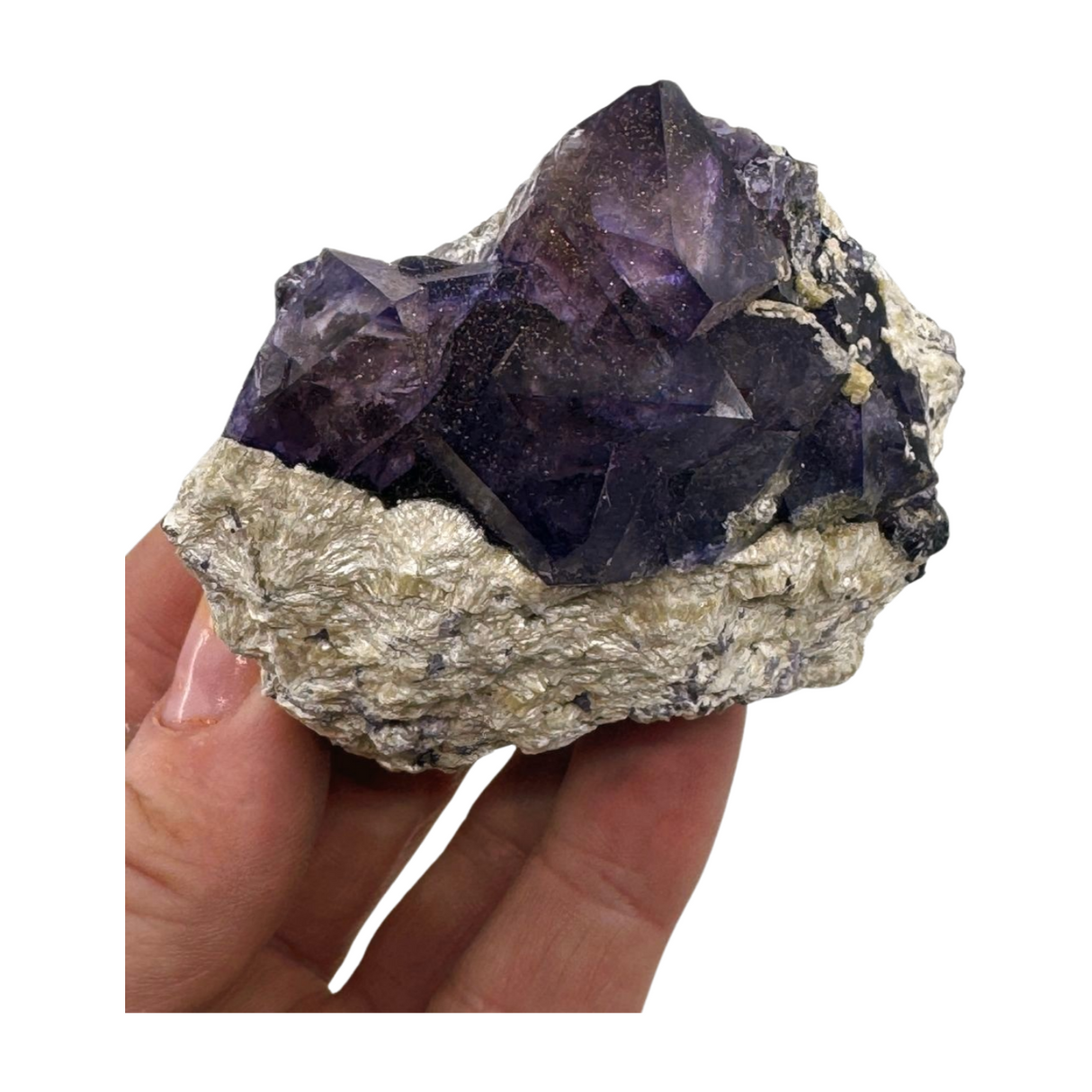 Purple Fluorite with Pyrite RARE - “ I am connected to my inner guidance”.