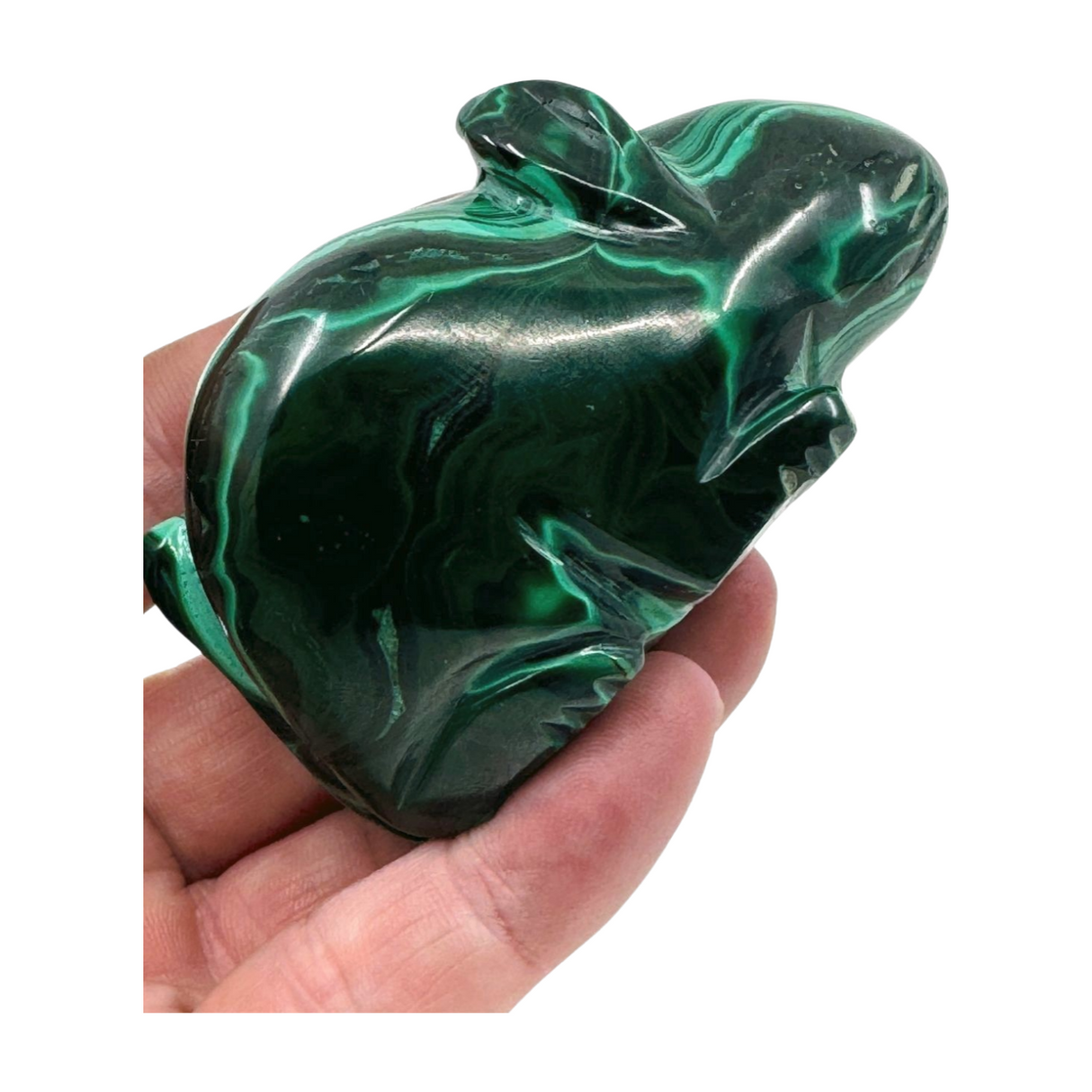 Malachite Mouse Hand-carved - Amplifies Energy