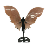 Pink Amethyst Wings Carving on Stand 524g - “ I am a strong and loving person”.