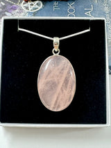 Rose Quartz XL Silver Pendant & Chain - “I radiate love, beauty, confidence and grace”.