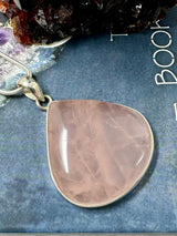 Rose Quartz XL Silver Pendant & Chain - “I radiate love, beauty, confidence and grace”.