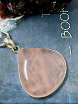 Rose Quartz XL Silver Pendant & Chain - “I radiate love, beauty, confidence and grace”.