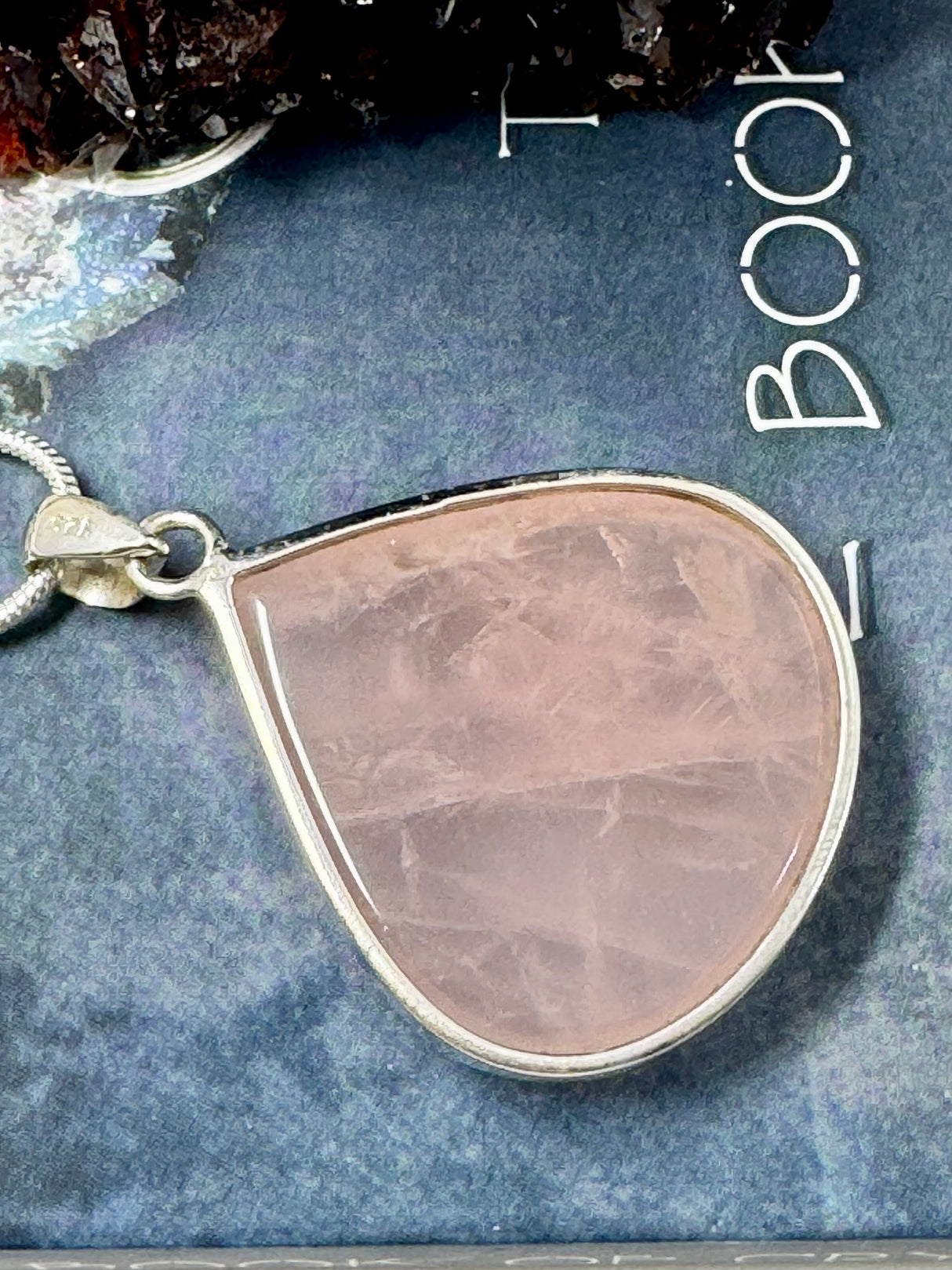 Rose Quartz XL Silver Pendant & Chain - “I radiate love, beauty, confidence and grace”.