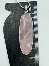 Rose Quartz XL Silver Pendant & Chain - “I radiate love, beauty, confidence and grace”.