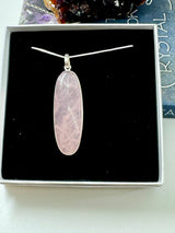 Rose Quartz XL Silver Pendant & Chain - “I radiate love, beauty, confidence and grace”.