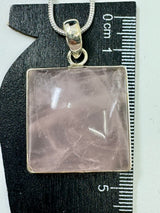 Rose Quartz XL Silver Pendant & Chain - “I radiate love, beauty, confidence and grace”.