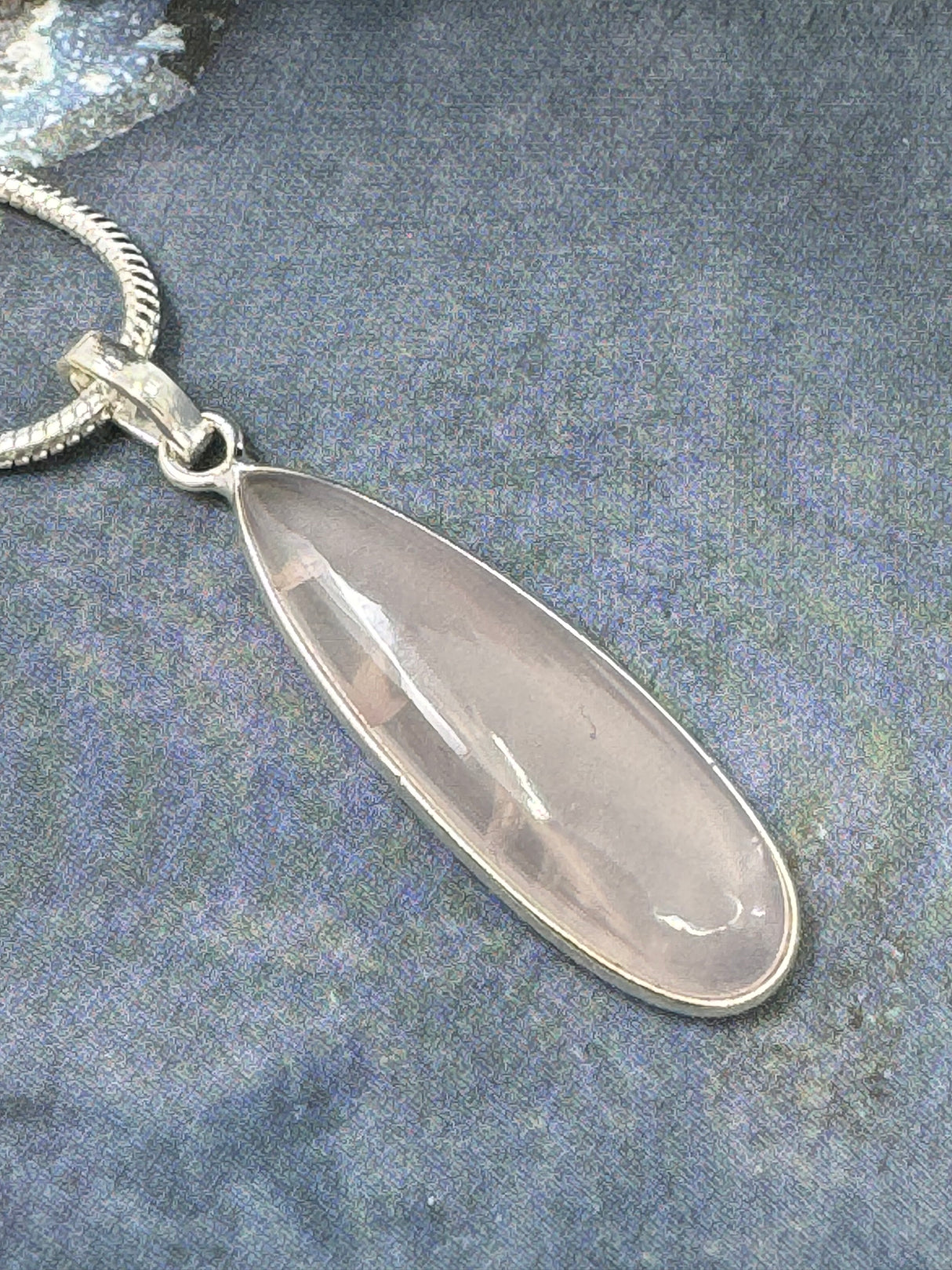 Rose Quartz Silver Pendant & Chain - “I radiate love, beauty, confidence and grace”.