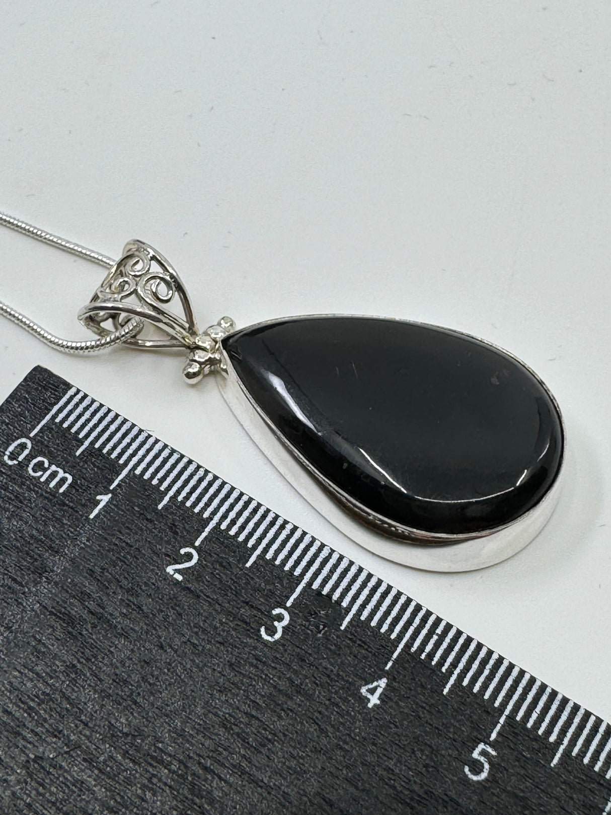 Shungite Silver XL Pendant & Chain - “I am shielded from negative energy influences’.