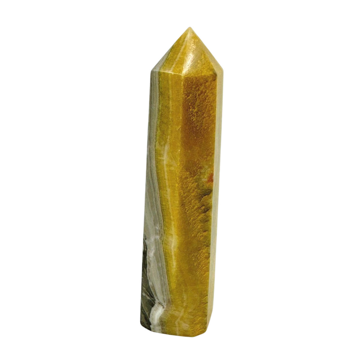 Bumble Bee Jasper Point 196g -  "I am ready to manifest my greatest dreams and desires."