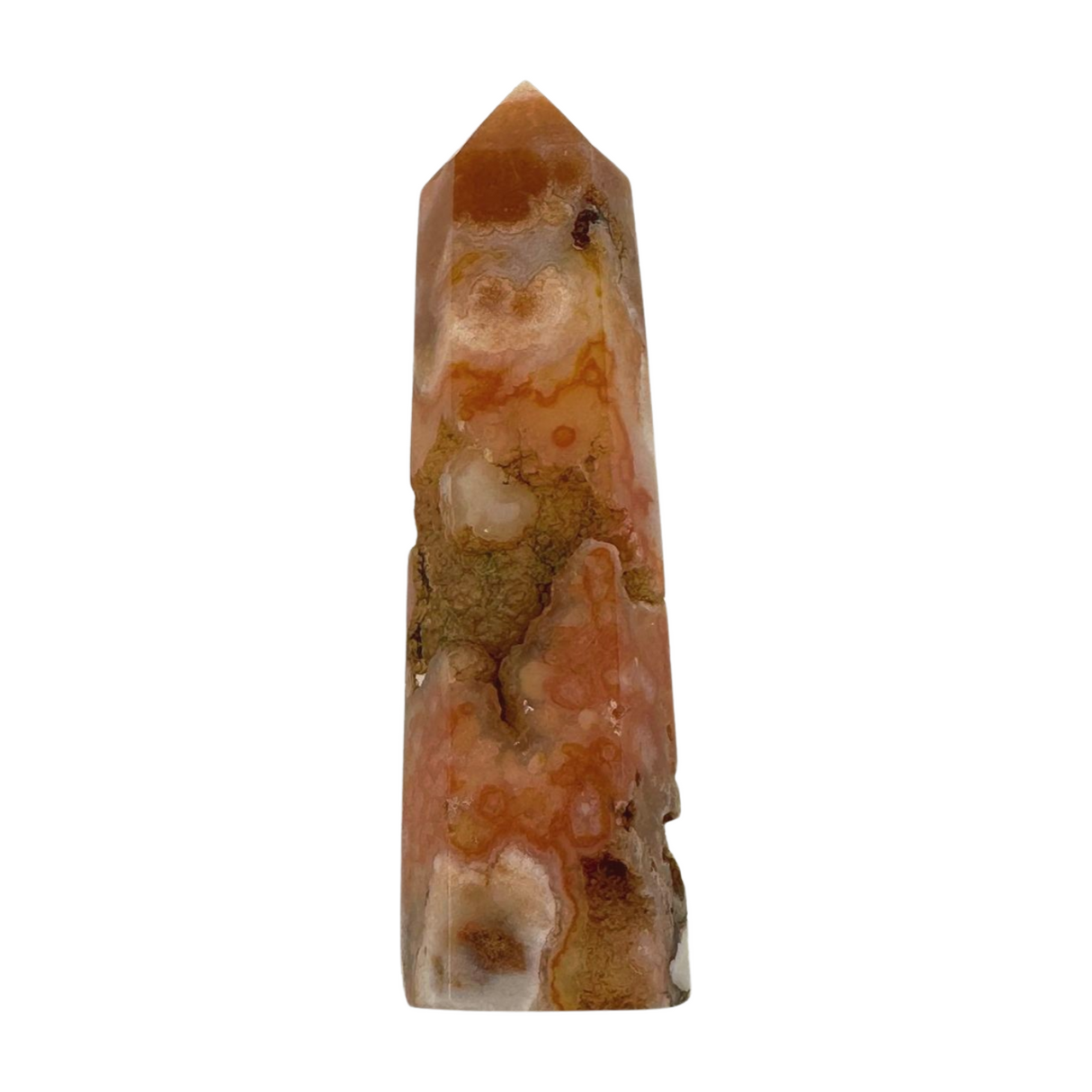 Flower Agate Point 87g - "I am living life to the fullest and reaching my potential."