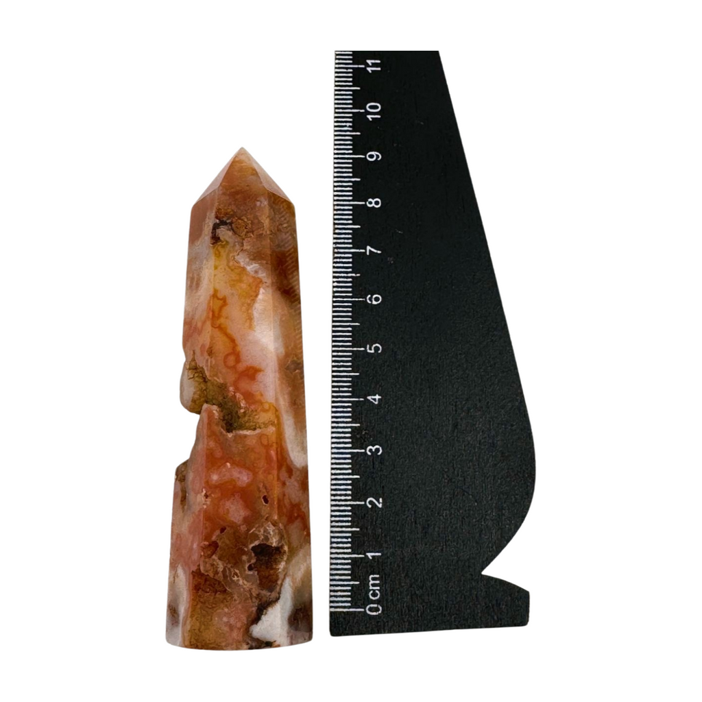 Flower Agate Point 87g - "I am living life to the fullest and reaching my potential."