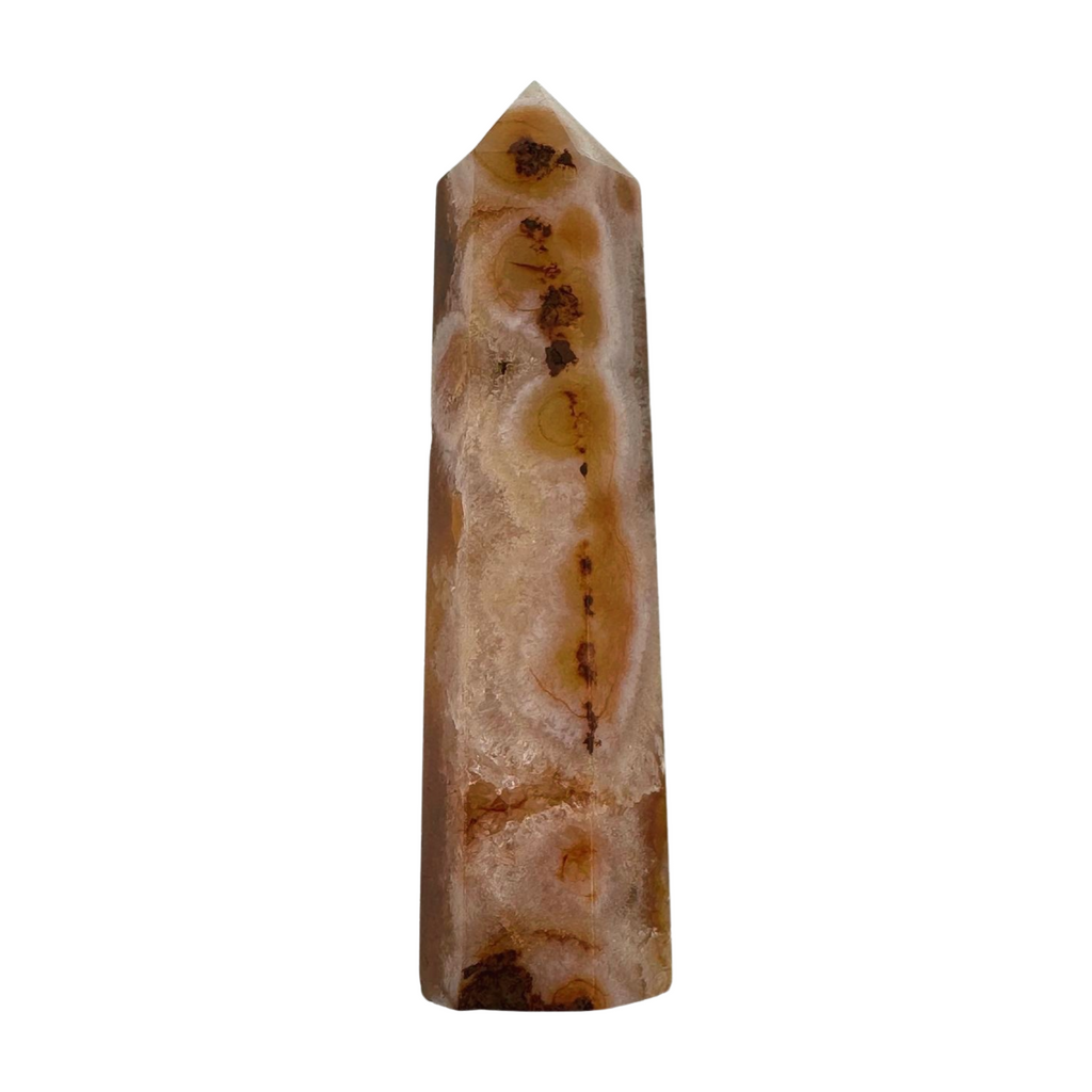 Flower Agate Point 76g - "I am living life to the fullest and reaching my potential."