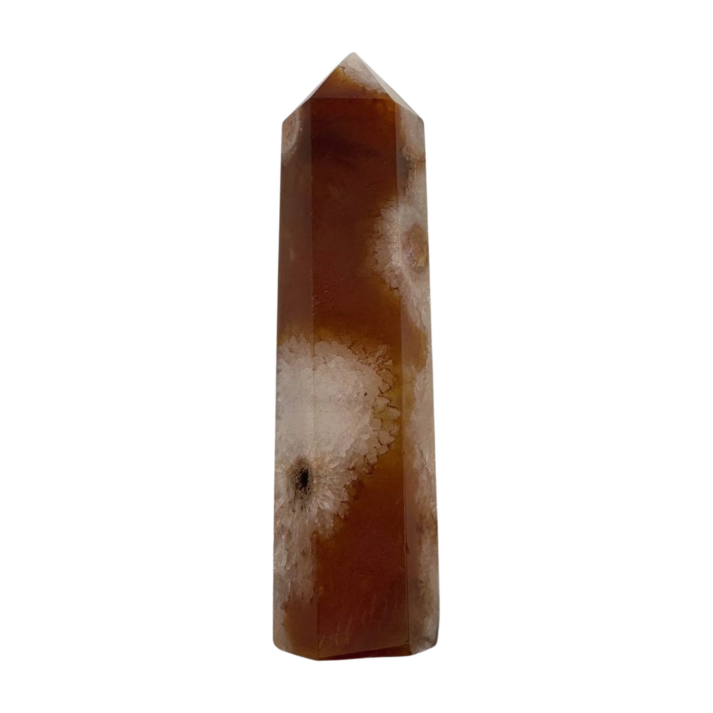 Flower Agate Point 76g - "I am living life to the fullest and reaching my potential."