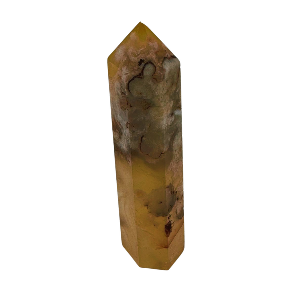 Flower Agate Point 68g - "I am living life to the fullest and reaching my potential."