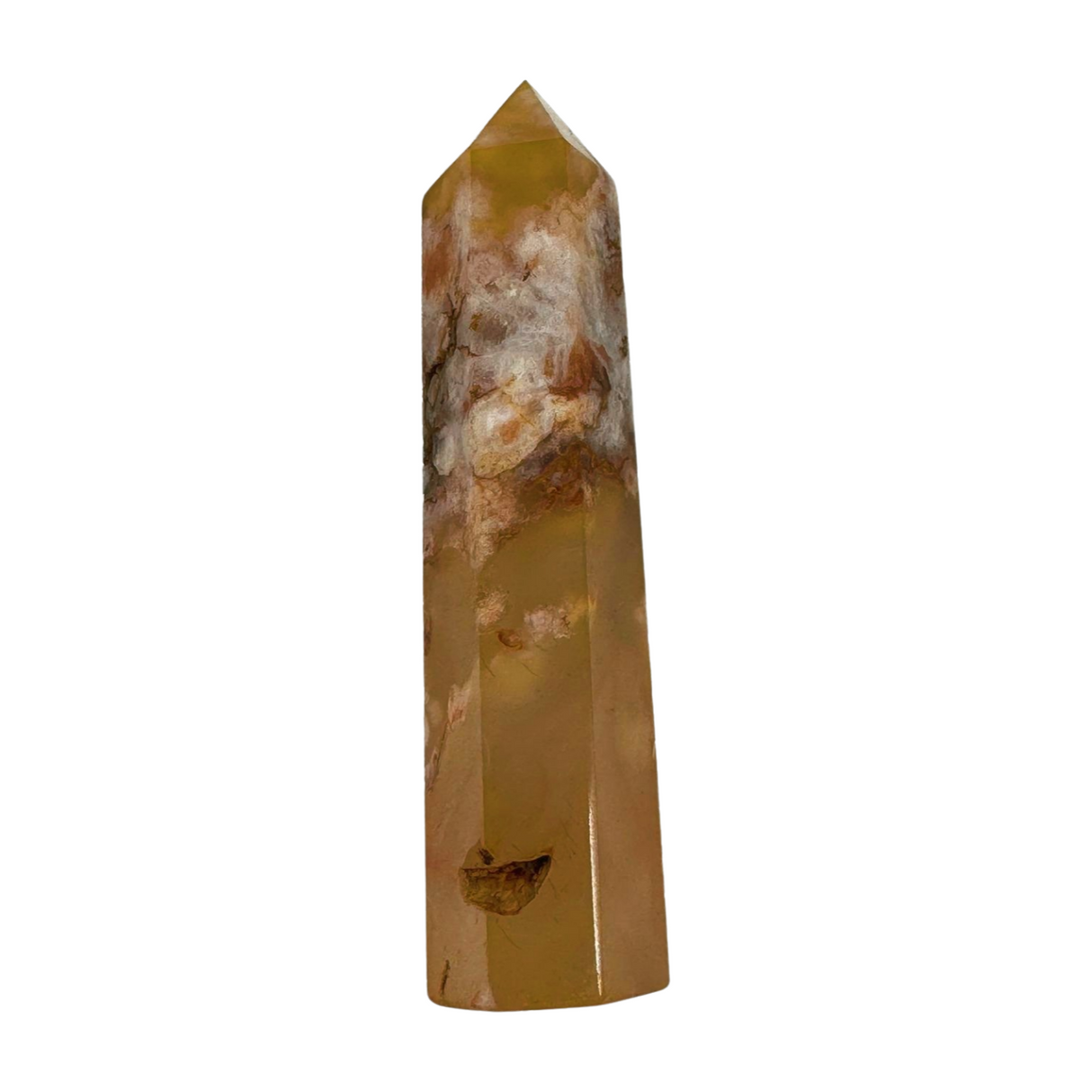 Flower Agate Point 68g - "I am living life to the fullest and reaching my potential."