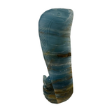 Blue Onyx Snake Carving 306g - Peace and Happiness