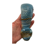 Blue Onyx Snake Carving 306g - Peace and Happiness