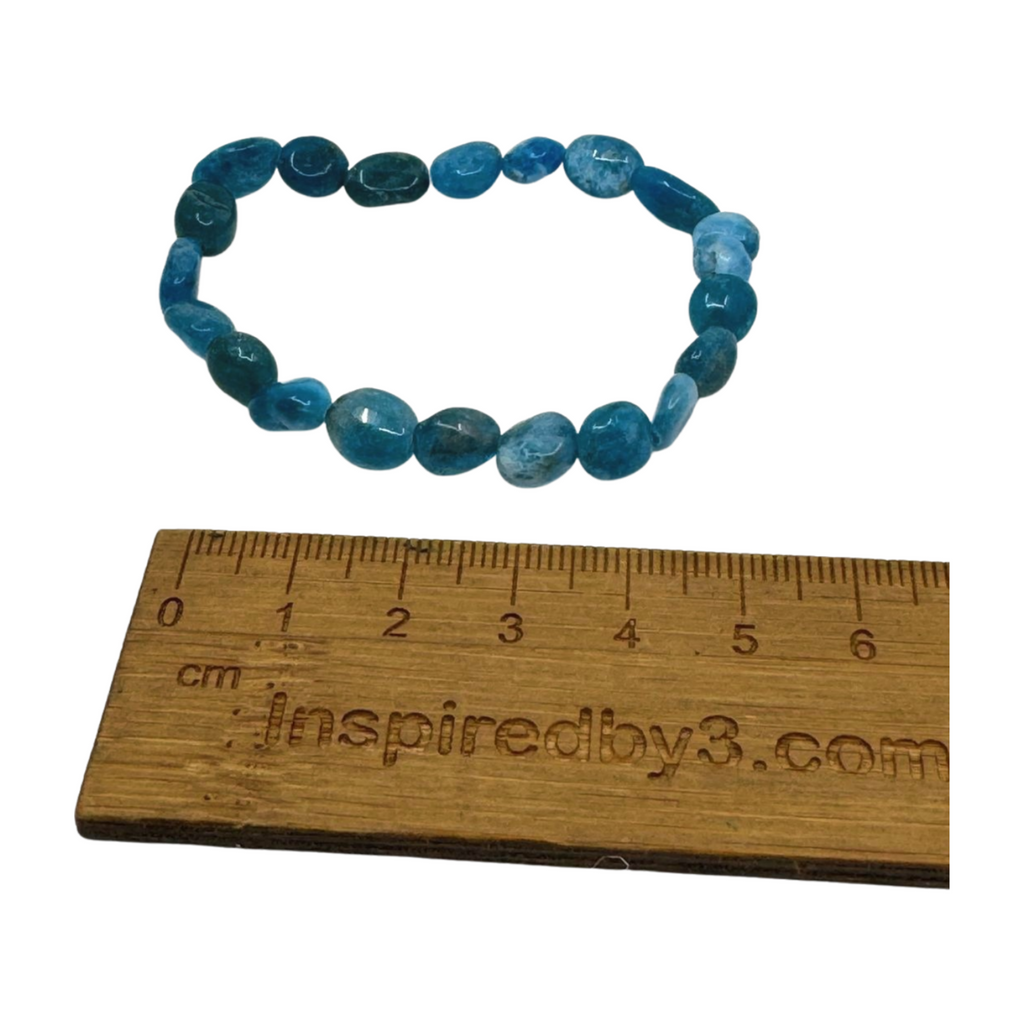 Blue Apatite Nugget Bracelet - "I work relentlessly each day to achieve my goals."