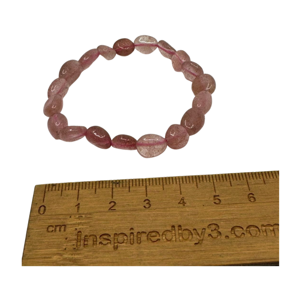 Strawberry Quartz Nugget Bracelet - "My imagination and creativity flows effortlessly."