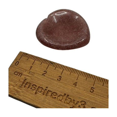 Strawberry Quartz Heart Shaped Worry Stone with thumb indent