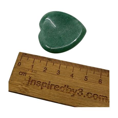 Green Aventurine Heart Shaped Worry Stone with thumb indent