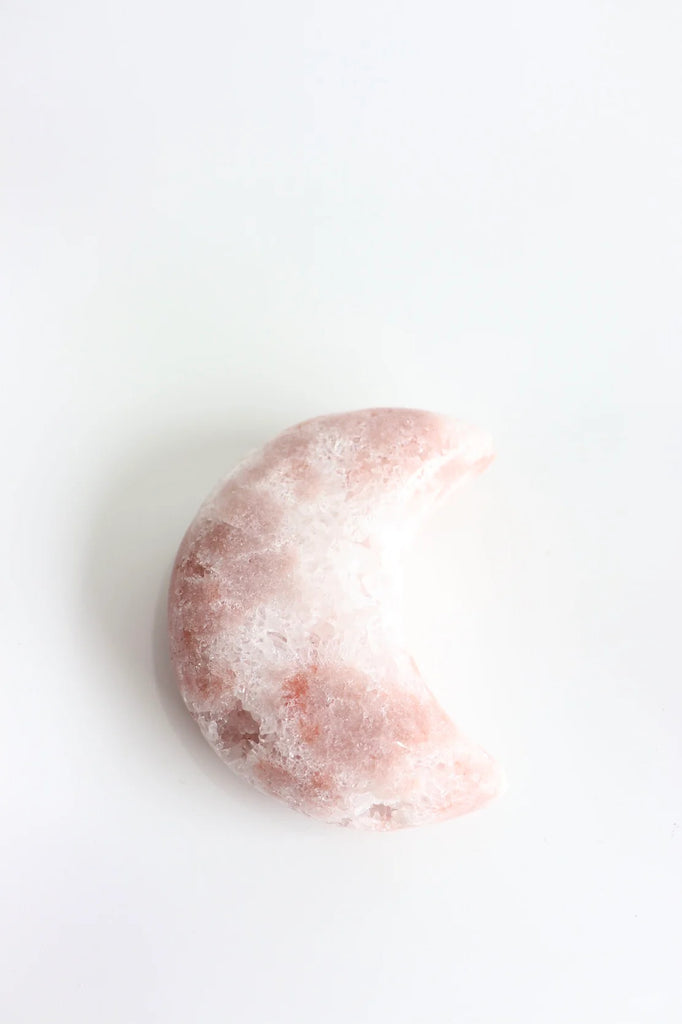 Pink Amethyst Moon Carving 370g - “ I am a strong and loving person”.
