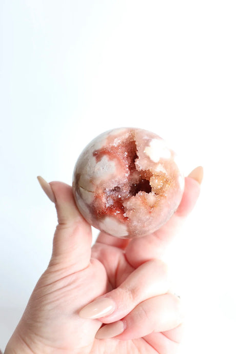 Pink Amethyst Sphere 342g - “ I am a strong and loving person”.