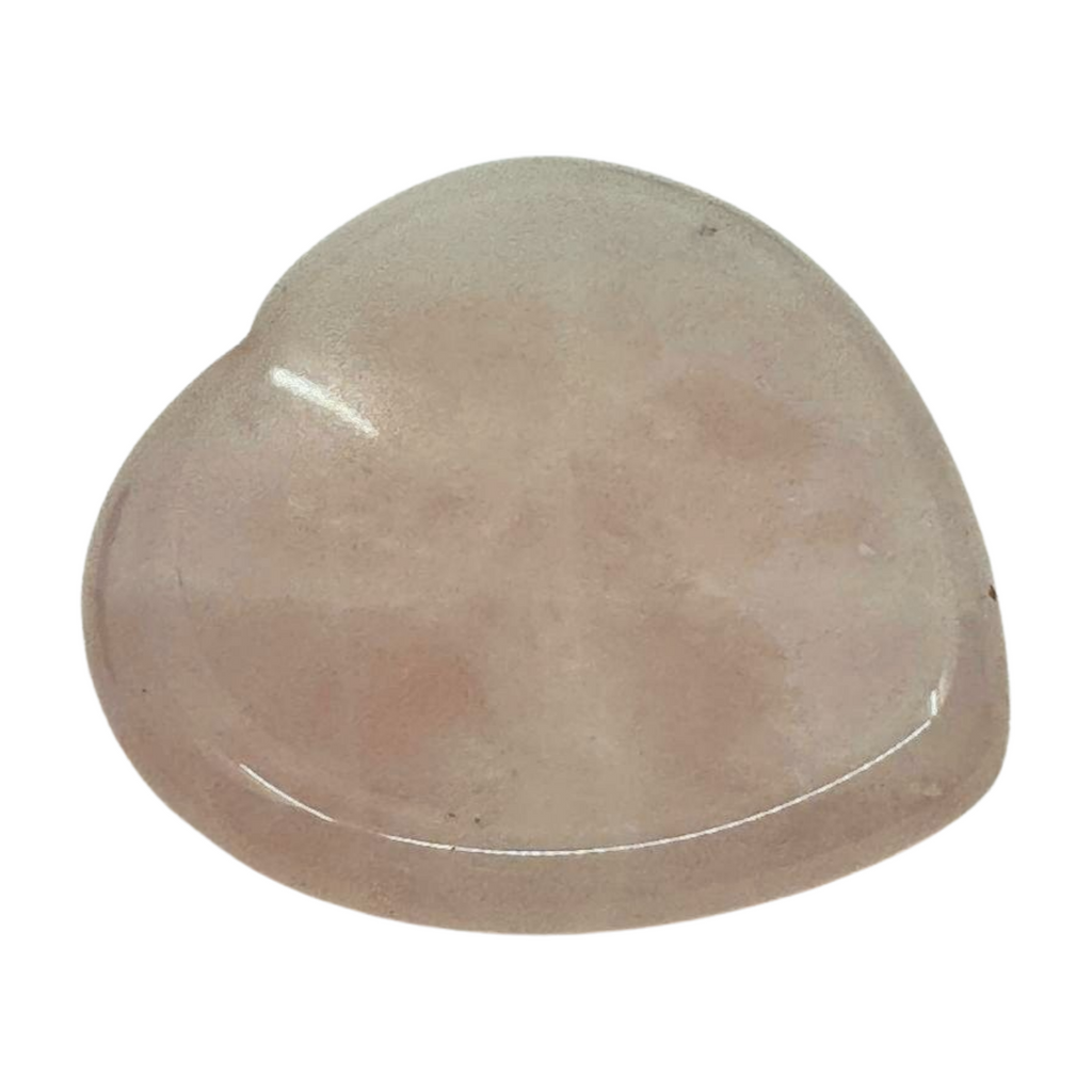 Rose Quartz Heart Shaped Worry Stone with thumb indent