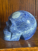 Lapis Lazuli Skull Carving 340g - Concentration