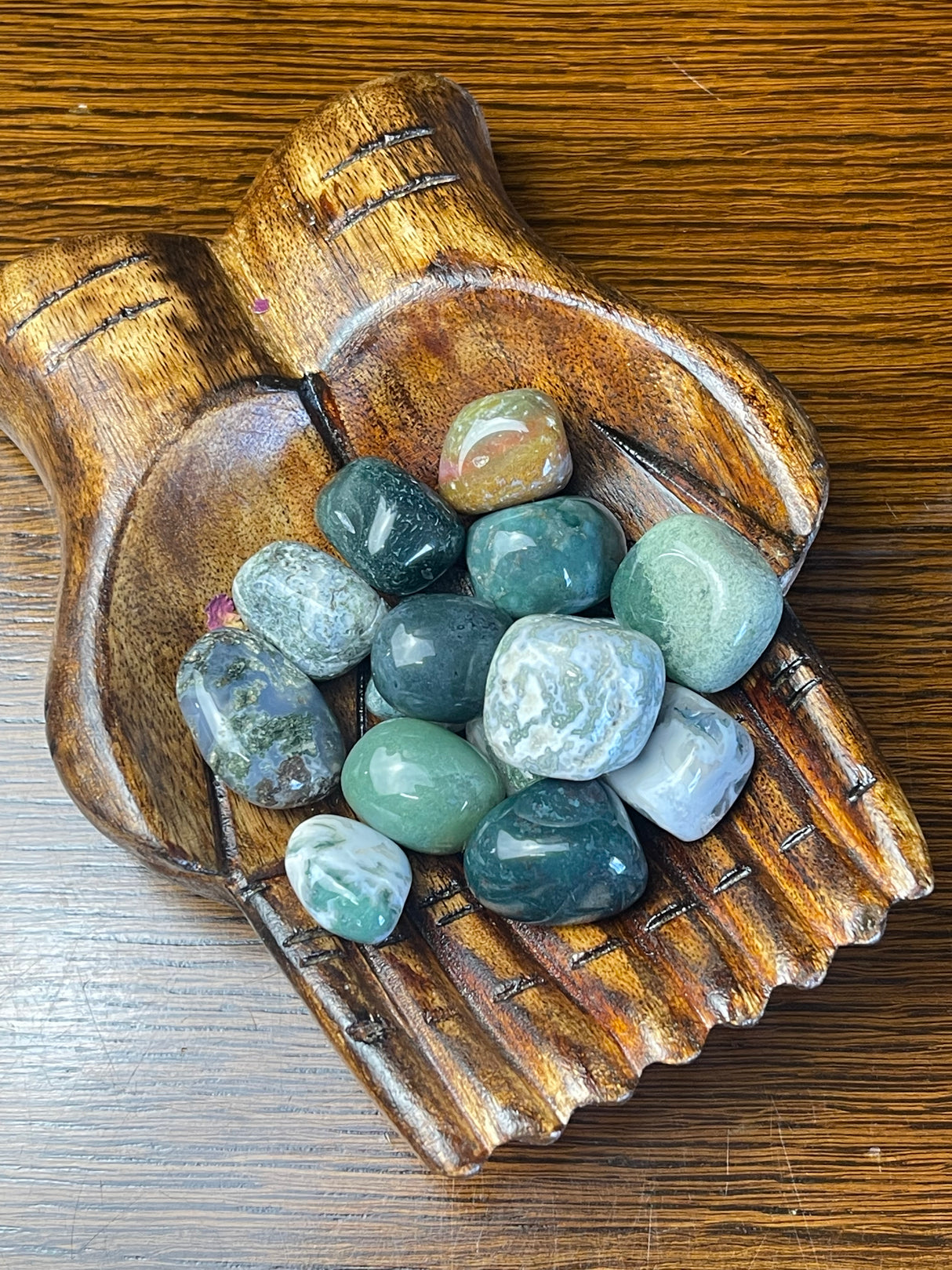 Moss Agate Tumbled - Grounding. Deep Connection to Earth & Nature Spirits