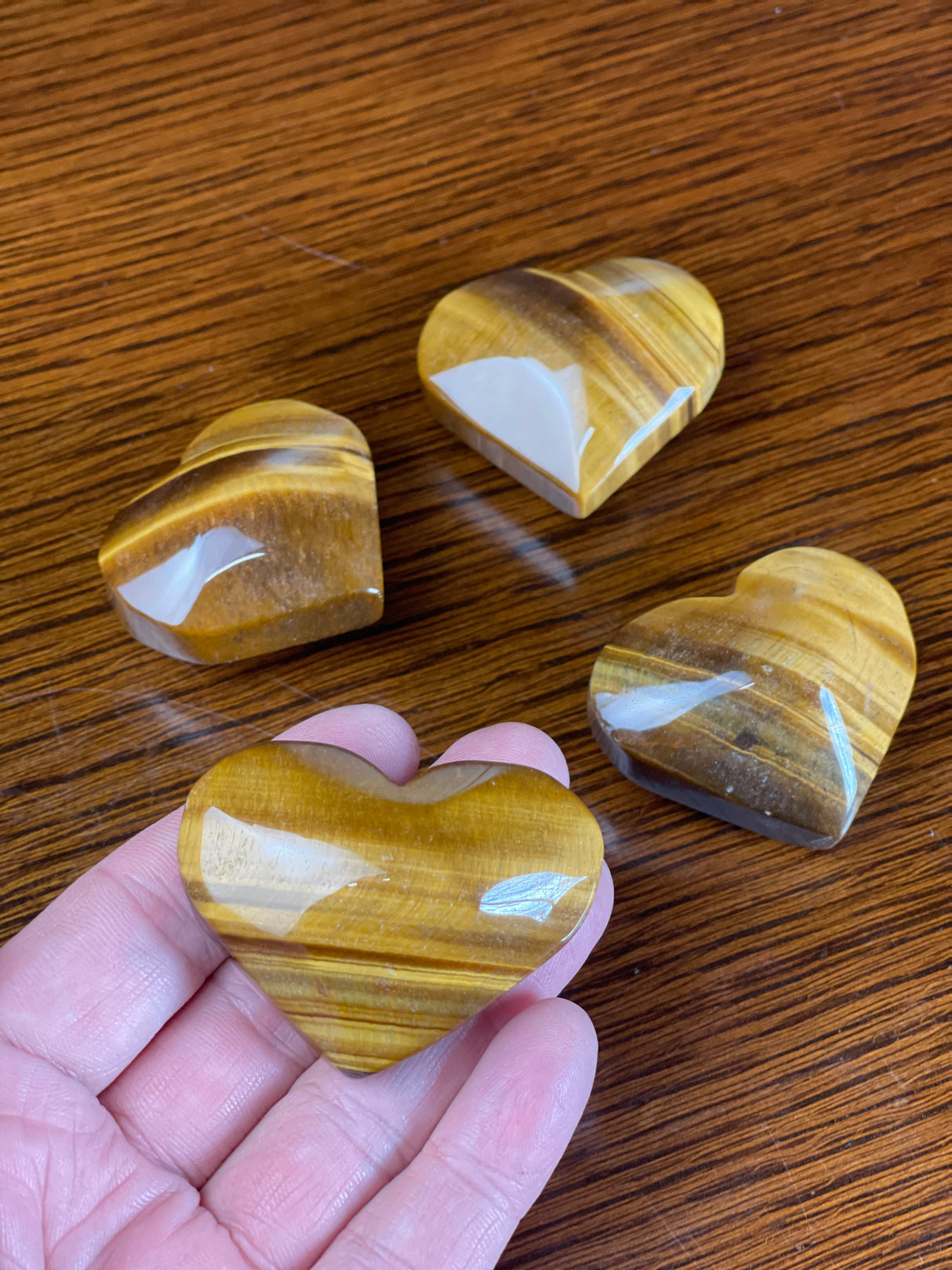 Tiger Eye Gold Hearts - Strength. Protection.