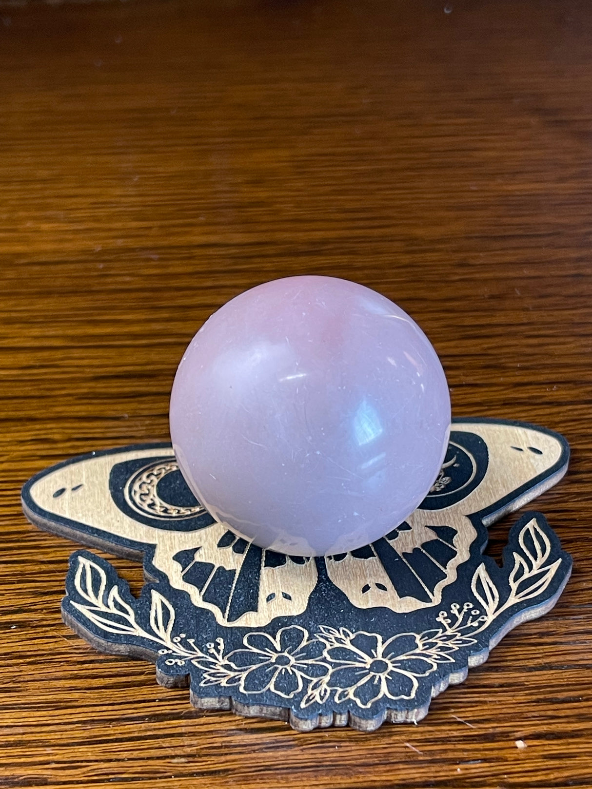 Pink Opal Sphere & Stand 133g - Emotional Healing