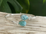 Larimar Sterling Silver Bangle - Goddess Yemaya - Goddess of the Ocean - Healing