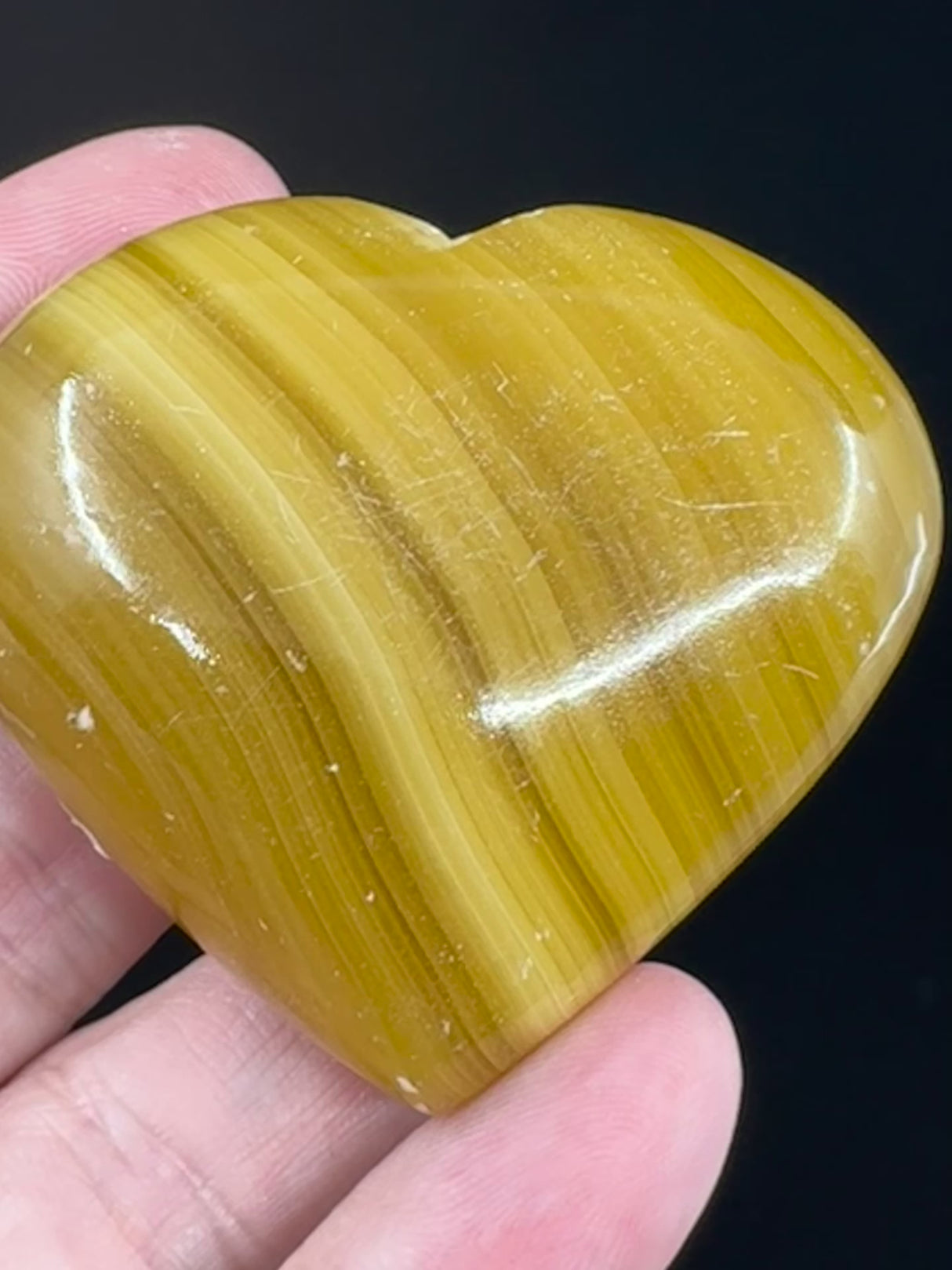 Yellow Calcite Heart - "I am alert, focused, and attentive at all times."