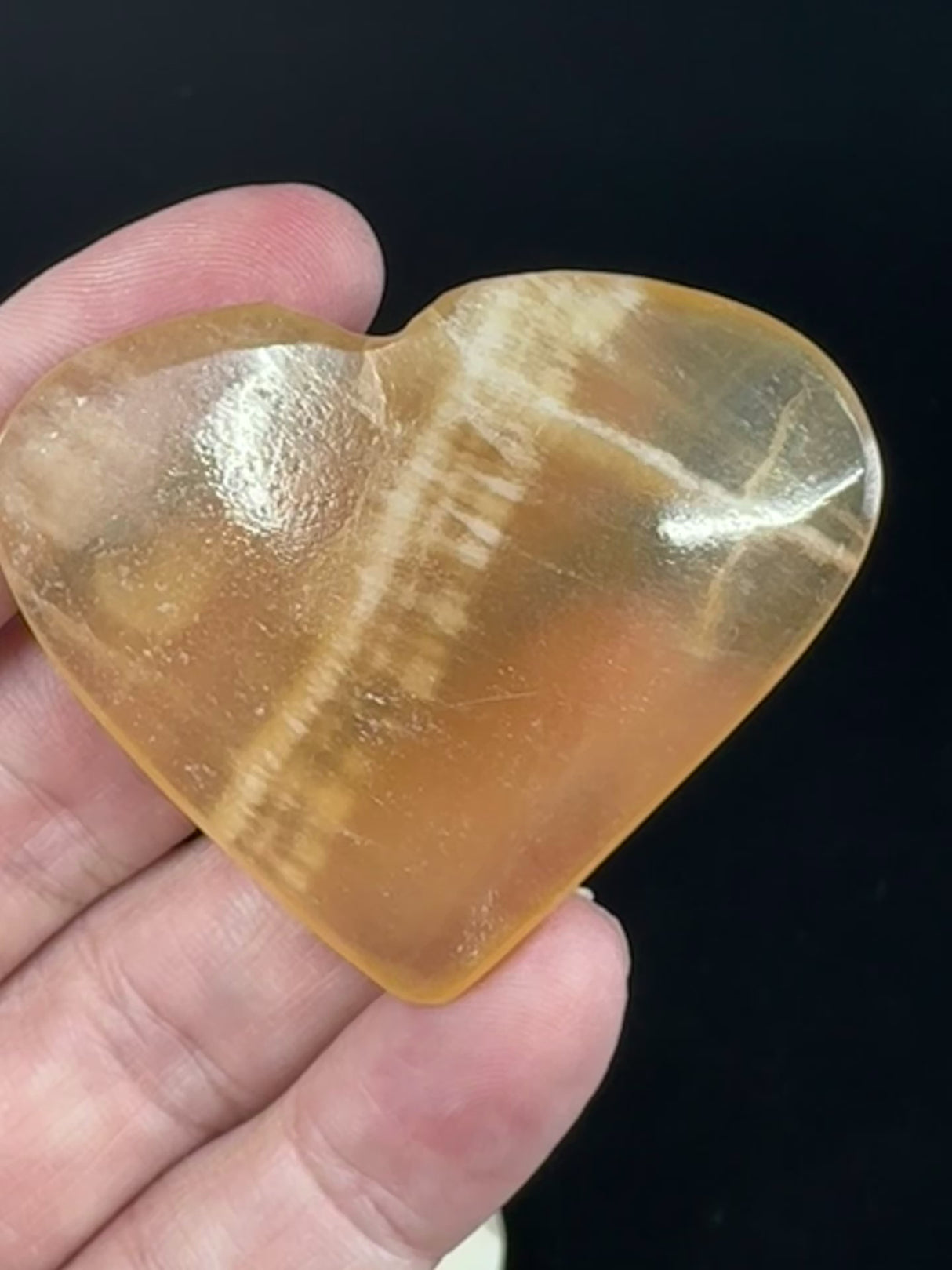 Orange Calcite Heart - "My mind is filled with new, creative ideas."