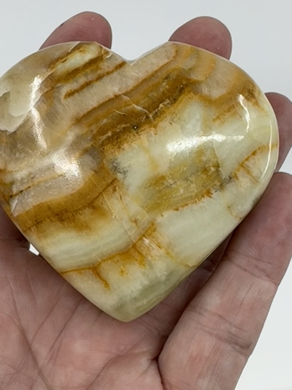 Green Onyx Puffy Heart 175g  - Inner Strength. Stress Relief.