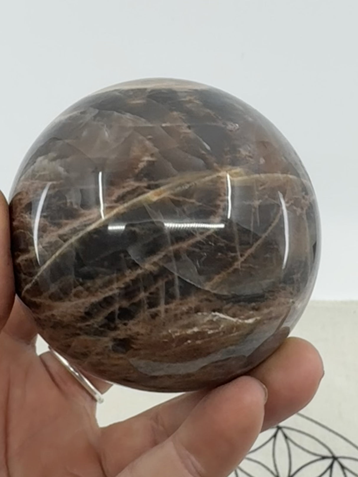 Black Moonstone Sphere 461g - ‘'I am open and ready for new beginnings in my life”.