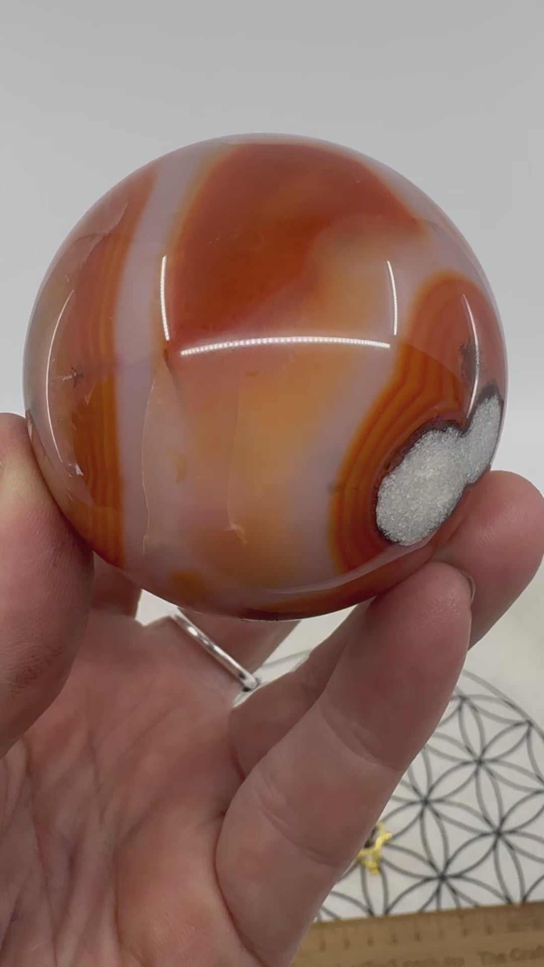 Sardonyx Sphere 257g - "I am filled with strength, courage, and vitality."