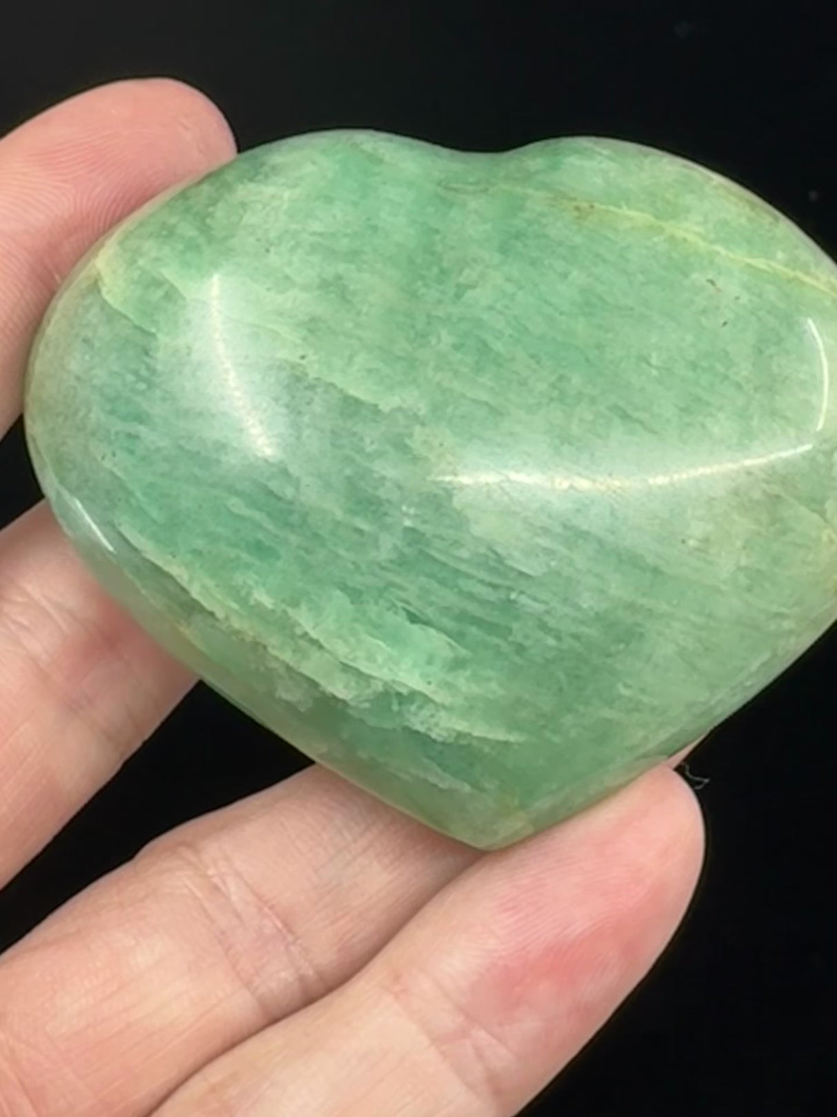 Amazonite Heart 137g - "I speak my truth with courage and confidence".