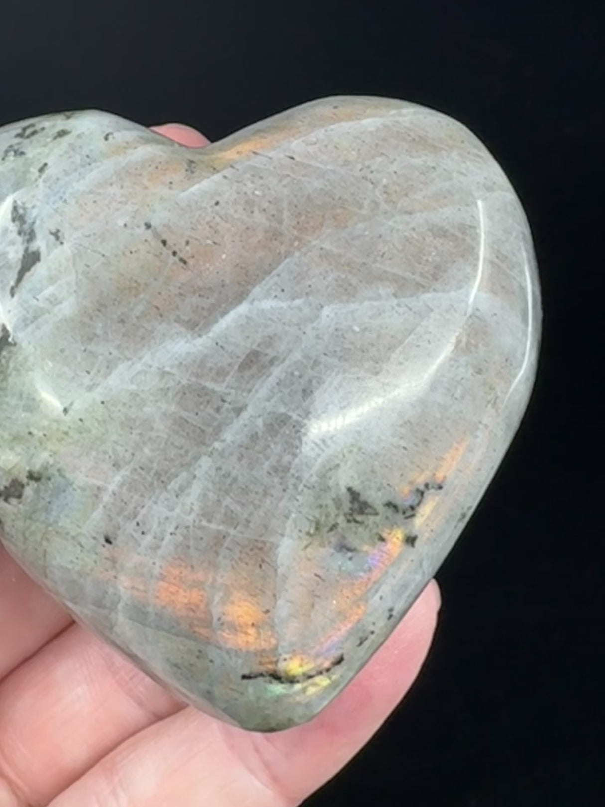 Labradorite Heart 156g - “I welcome change and transformation into my life”.