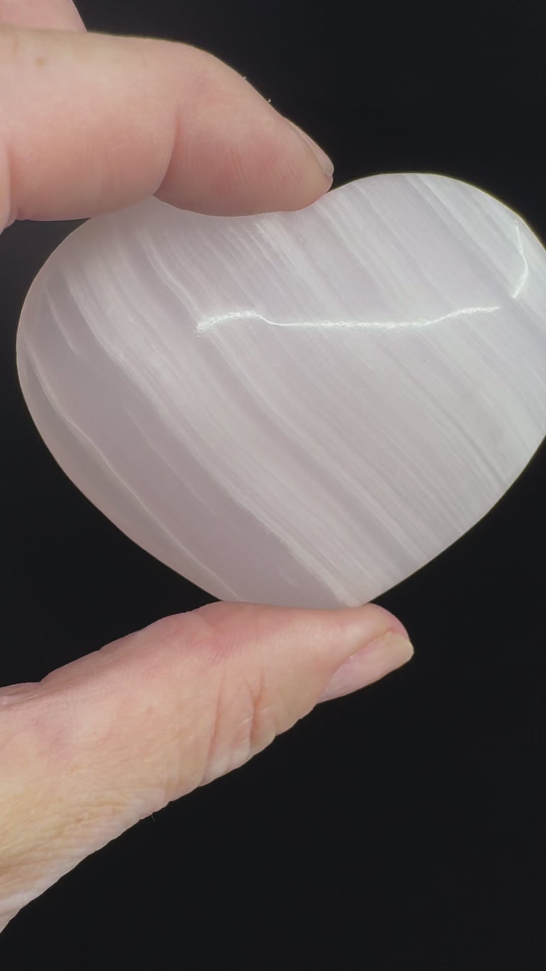 Mangano Calcite Heart 107g - For Motherhood & Self-love. “I am gentle & kind with myself”