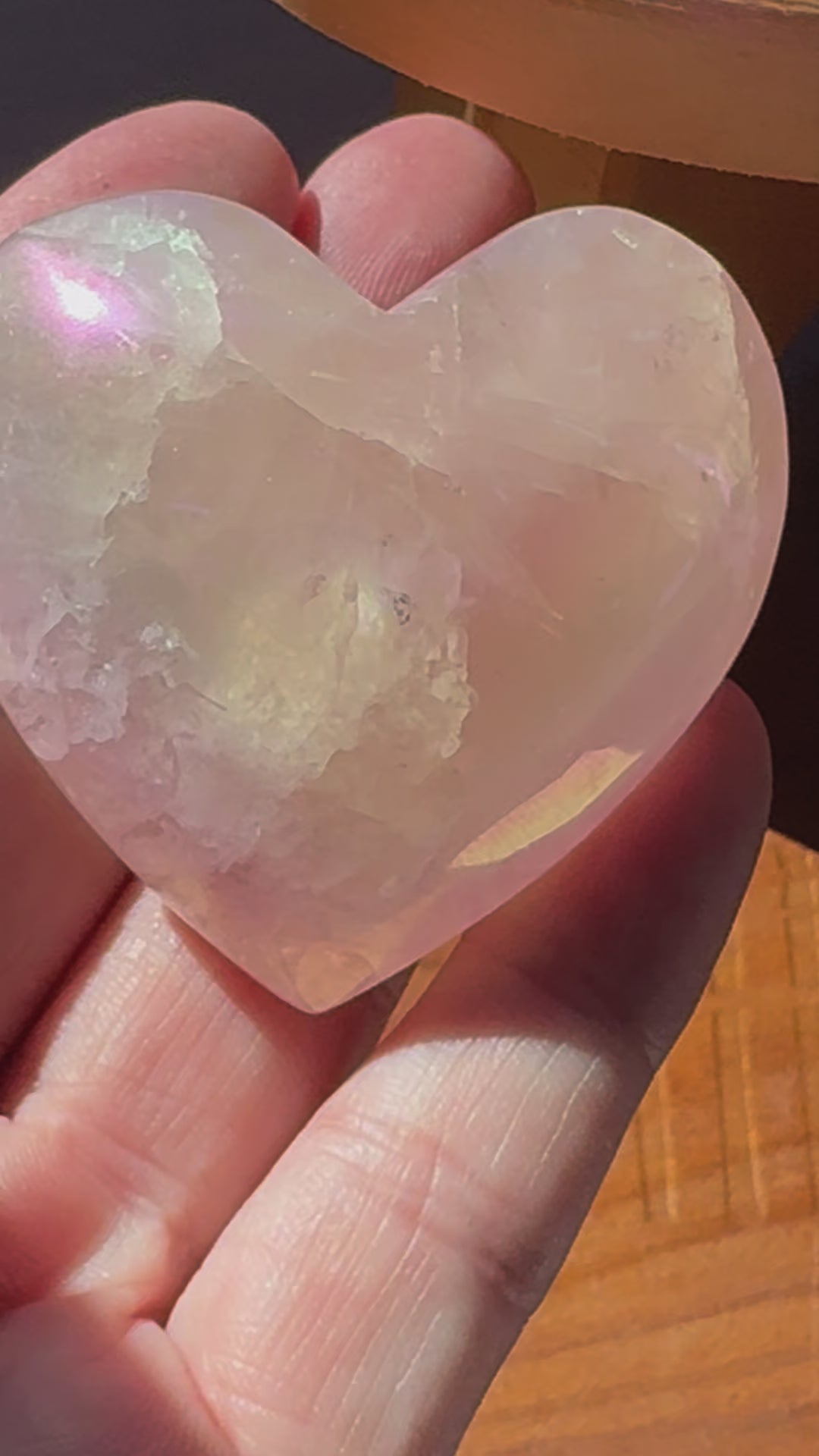 Rose Quartz Aura Puffy Heart - Love. Stress.