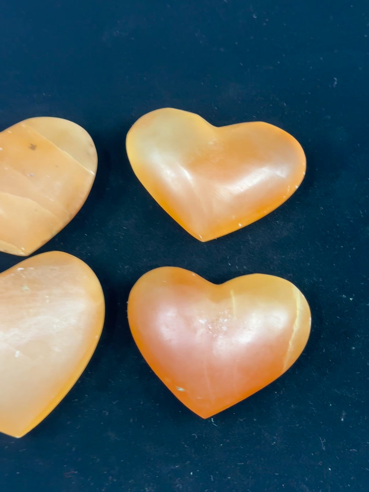 Orange Selenite Heart 8-9cm - I am alert, focused, and attentive at all times."