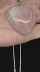 Rose Quartz Heart Pendant on Sterling Silver Chain - “I radiate love, beauty, confidence and grace”