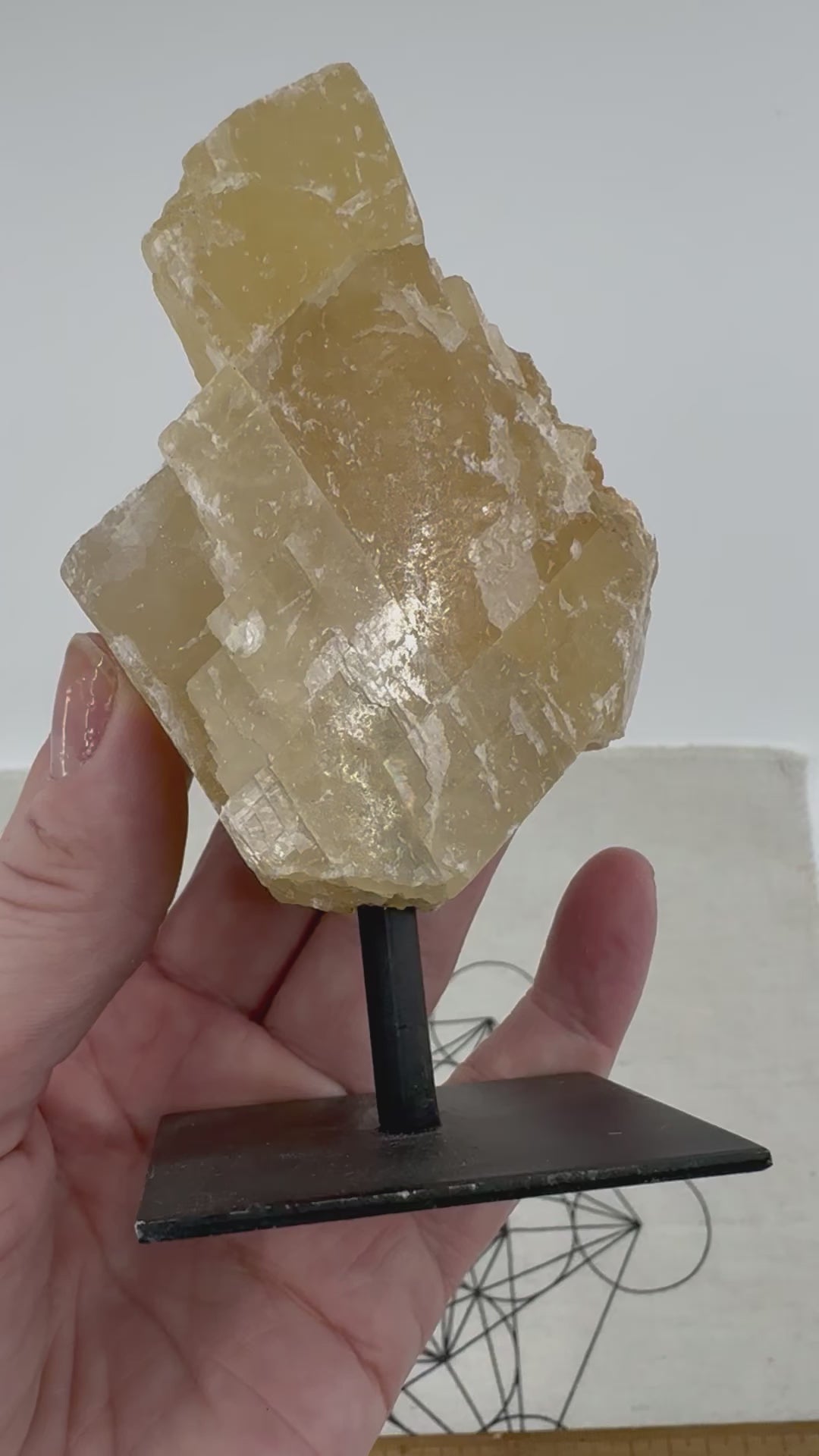 Honey Calcite on Stand - "I am ready to take immediate action to achieve my goals."