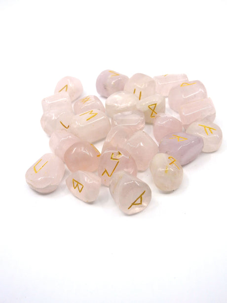 Rose Quartz Runes with Bag - Love & Peace Inspired BY 3 Australia AfterPay available