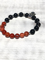 Grounding Diffuser Bracelet with Hamsa Charm - Red Jasper