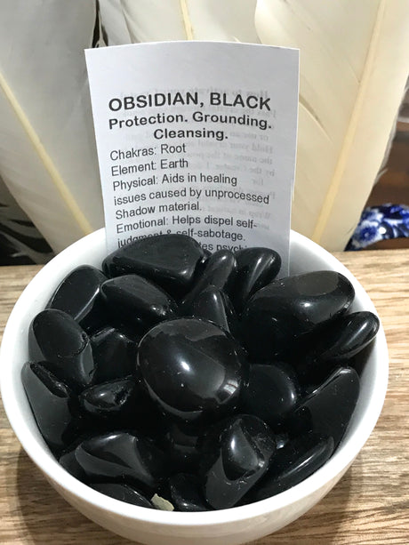 Obsidian Black Tumbled - Protection & Cleansing