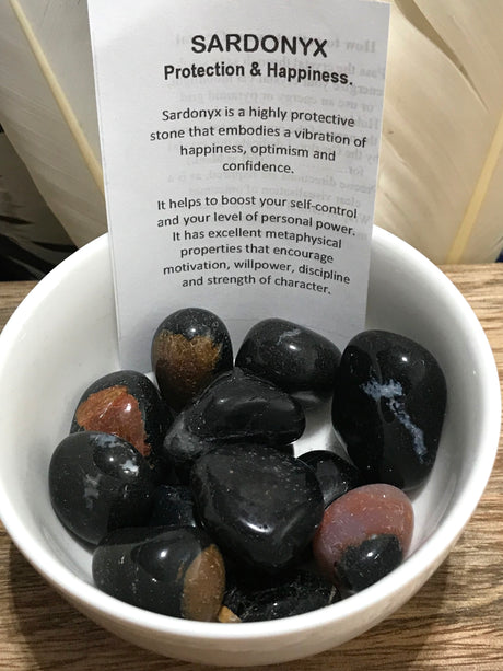 Sardonyx Tumbled - Protection. Happiness.